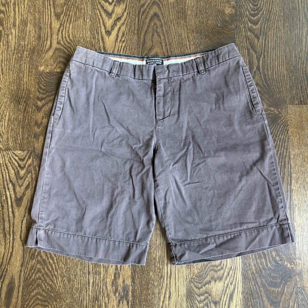 Vtg 90s Polo Jeans Co Ralph Lauren Women Brown Chino Shorts Sz 12 High Rise